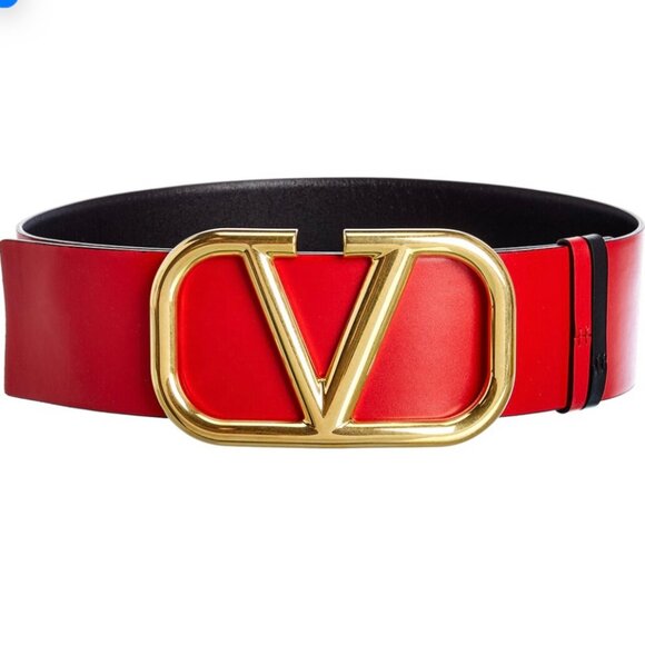 New Valentino Caravani VLogo 70mm Reversible & Adjustable Leather Belt. main image 6